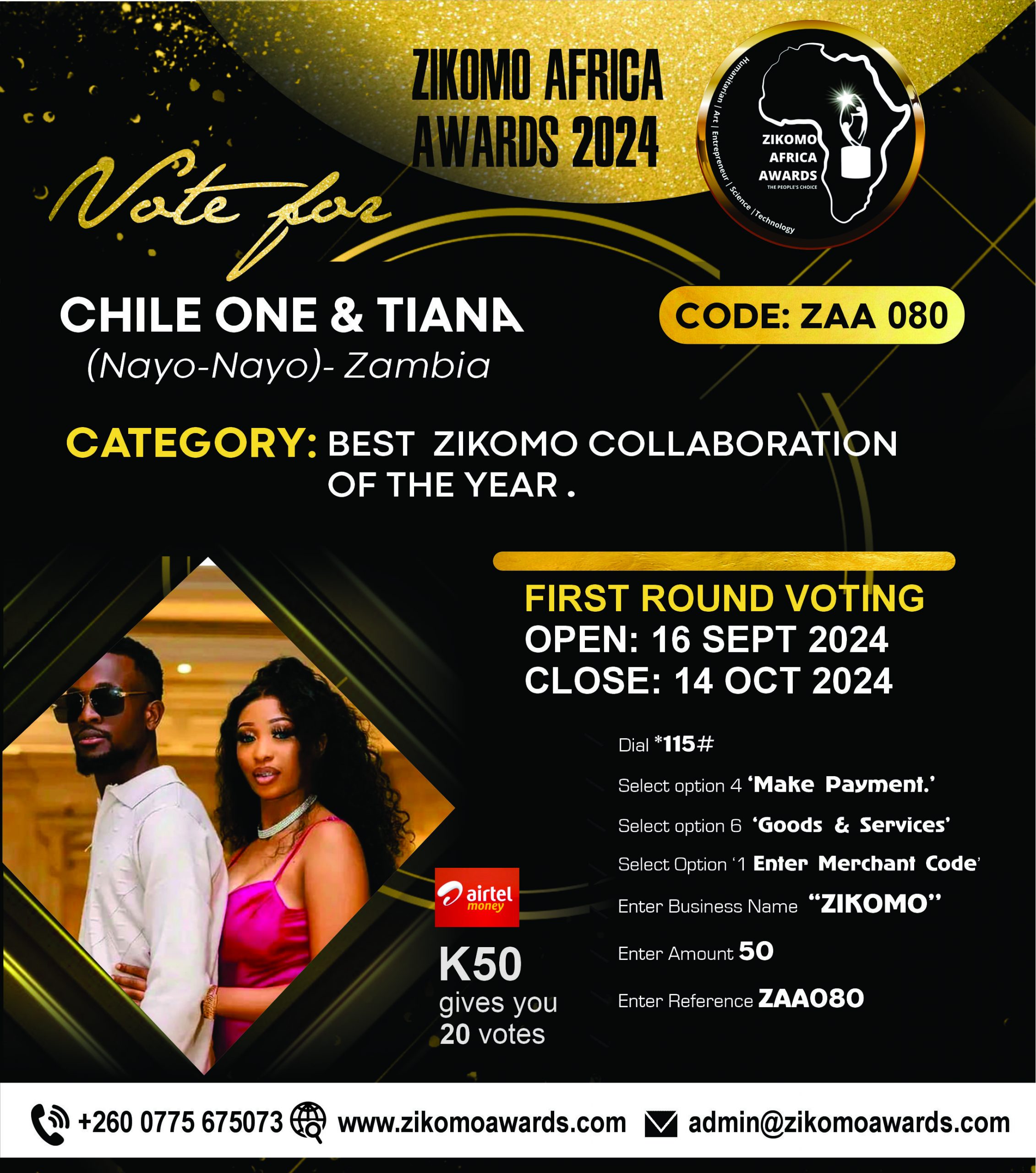 CHILE ONE FT TIANA (Nayo-Nayo) - ZAMBIA