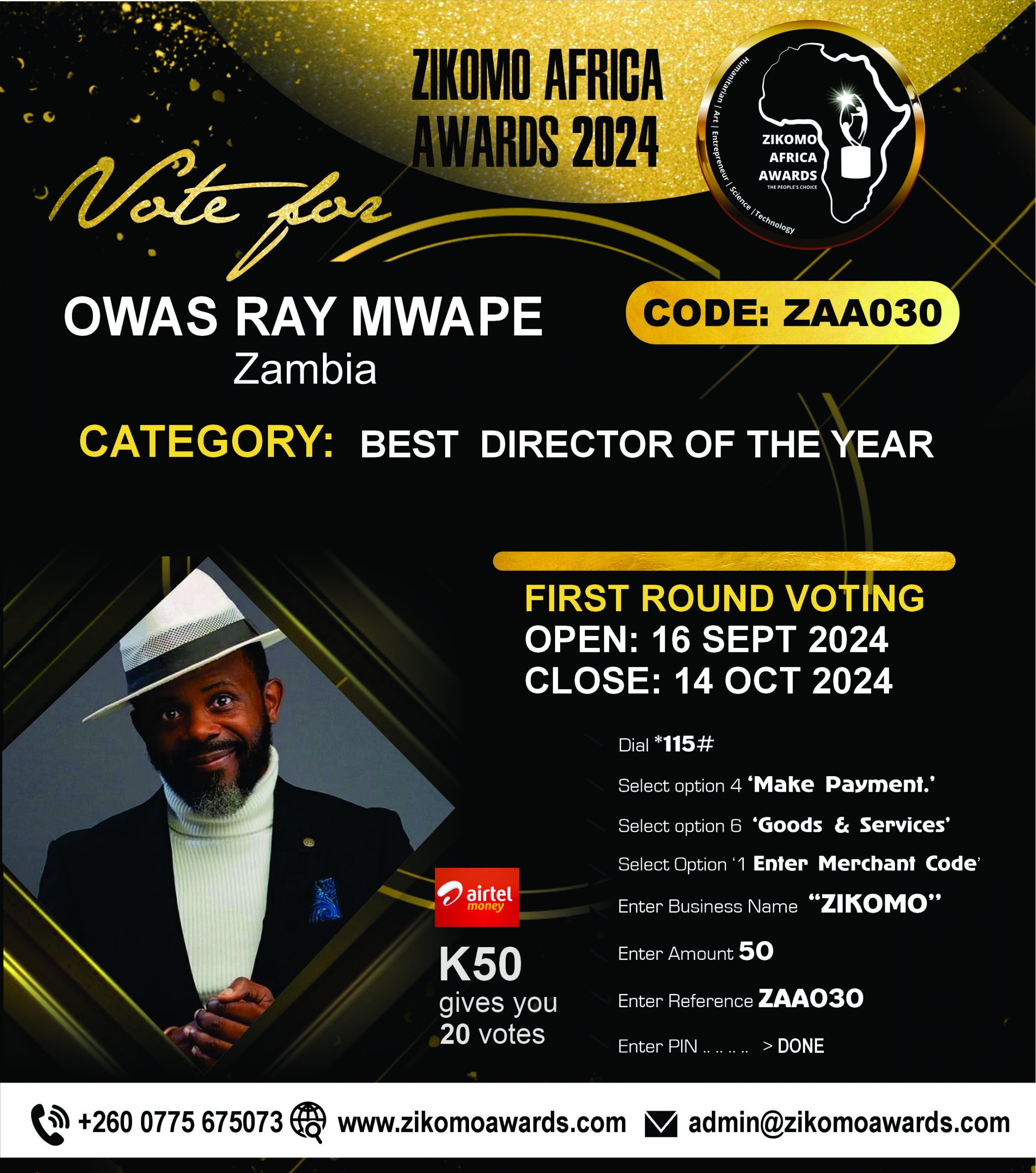 OWAS RAY MWAPE - ZAMBIA